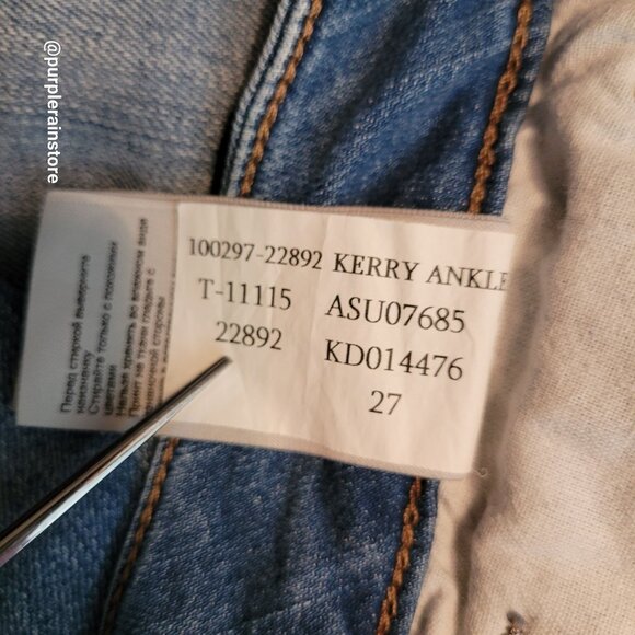 Mavi Jeans 27 Kerry Ankle Mid Rise Straight Fringe Hem Stretch Denim Boho Rodeo - Picture 5 of 12